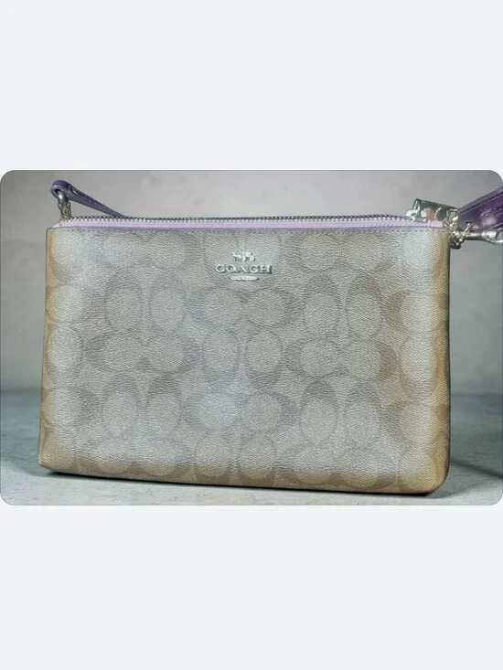 Coach Signature Lyla Double Zip Crossgrain Leather Crossbody Bag (Model F72890) - Picture 5 of 10